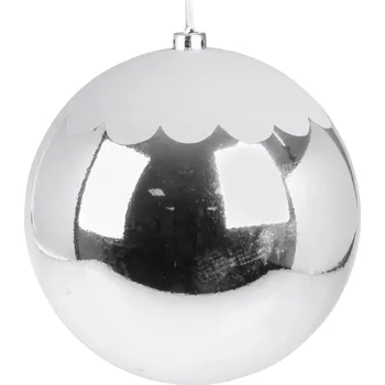 Vánoční dekorace Stříbrná dekorace se sněhem 25 cm