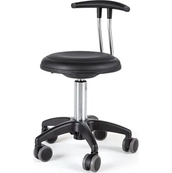 ESD Stolička na kolečkách STAR, 380-480 mm, umělá kůže, černá