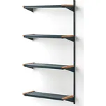 Regál na boty JEPPE, přídavná sekce, 4 police, 1790x900x300 mm, dub/modrá