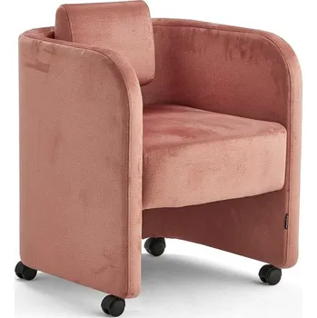 Křeslo Křeslo COMFY, s kolečky, samet, lososově růžová