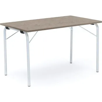 Jídelní stůl Skládací stůl NICKE, 1200x700x720 mm, stříbrný rám, světle šedé linoleum