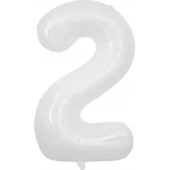 Balónek Bílý BALÓN Velká ČÍSLICE 2 BÍLÁ 100 cm k NAROZENINÁM 40 palců