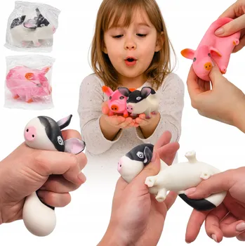 Hračka pro nejmenší Dva kusy MAČKACÍ HRAČKA roztomilé PRASÁTKO antistresová senzorická HRAČKA, natahovací