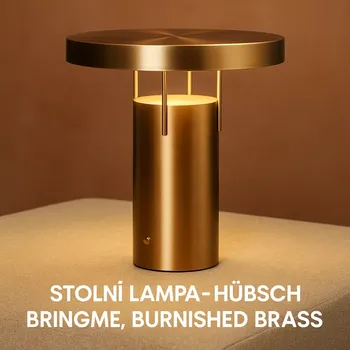 Lampička Stolní lampa - Hübsch Bringme, burnished brass