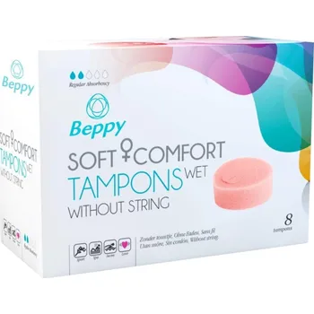 Intimní hygienický prostředek Tampony BEPPY COMFORT 8 ks vlhké - s kupónem KUP15 cena 385 Kč + extra diskrétní expedice