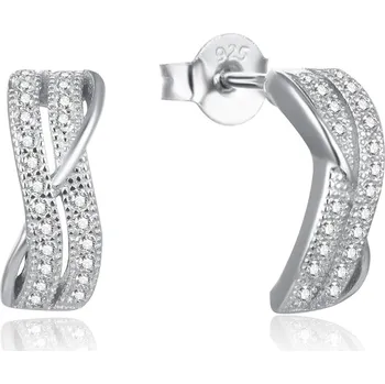 Náušnice AGATO Moderní stříbrné náušnice s čirými zirkony AGUP2261