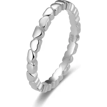 Prsten AGATO Minimalistický stříbrný prsten se srdíčky AGG344 Velikost: 60 (2 g)