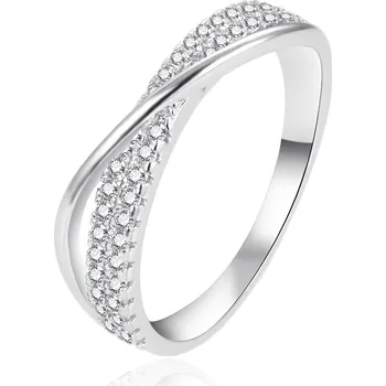 Prsten AGATO Elegantní stříbrný prsten se zirkony AGT-R19W Velikost: 60 (2,38 g)