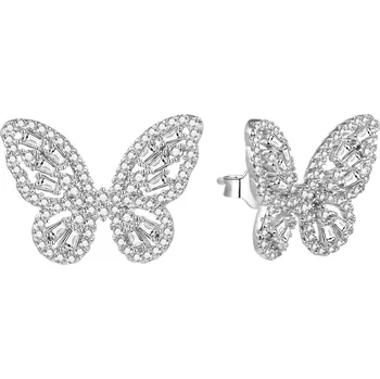 Náušnice AGATO Stříbrné náušnice motýli se zirkony AGUP3094