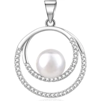 Přívěsek AGATO Stříbrný přívěsek s říční perlou a zirkony AGH645PL