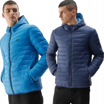 PÁNSKÁ OBOJSTRANNÁ PÉŘOVÁ BUNDA 4F S KAPUCÍ KAPSY L