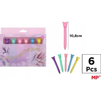 Pastelka Školní potřeby VÝTVARNÉ POTŘEBY PASTELKY voskové Jednorožec 6 barev Super