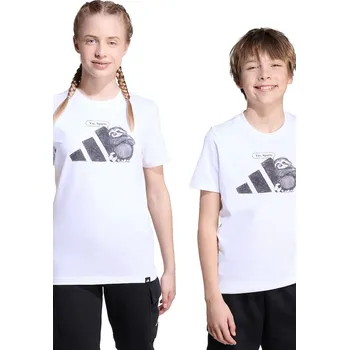 Dětské bavlněné tričko adidas JV5251 bílá 00X, vel. 164