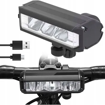 Cyklosvítilna PŘEDNÍ LED SVĚTLO NA KOLO NA ŘÍDÍTKA USB 900lm IPX5