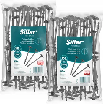 200x Kotvy kolíky Sillar pro agrotextilie, geotextilie, k zatloukání do země