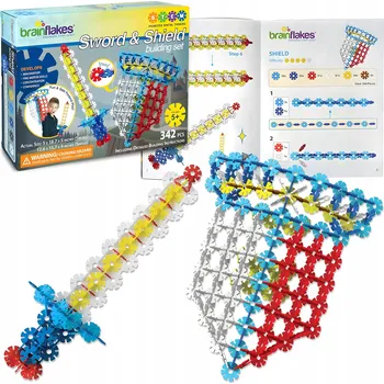 ostatní stavebnice Stavebnice Brain Flakes Rytířský meč a štít 342 dílků Hračka STEM