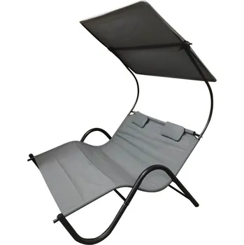 Zahradní lehátko Lehátko DELUX pro 2 osoby ve 3 barvách - šedá