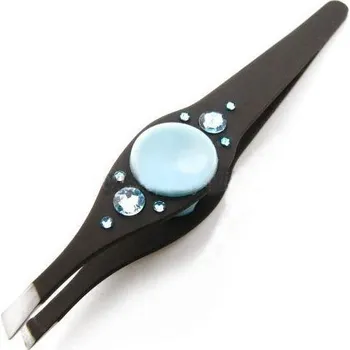 Kosmetická pinzeta Pinzeta modrá Swarovski elements 31 (Profesionální pinzety na obočí)