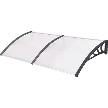 Stříška nad vchodové dveře Plastová vchodová stříška ve více velikostech a barvách - 240x90 cm, černá