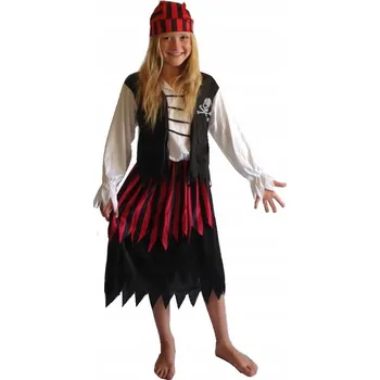 Karnevalový kostým Kostým Pirátka v Šatech Pirátka Pirátský Pirát z Karibiku vel. 110-120 cm.