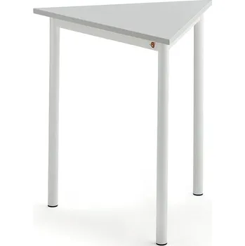 Psací stůl Stůl SONITUS TRIANGEL, 700x700x720 mm, bílé nohy, HPL deska tlumící hluk, šedá