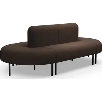 Pohovka Sedačka VARIETY, oválná, potahová látka Blues CSII, tmavě hnědá