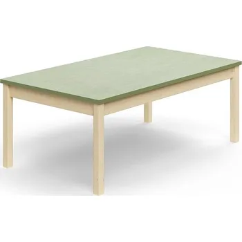 Jídelní stůl Stůl DECIBEL, 1400x800x530 mm, akustické linoleum, bříza/zelenošedá