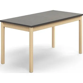 Jídelní stůl Stůl DECIBEL, 1400x700x720 mm, akustické linoleum, bříza/tmavě šedá