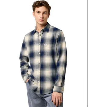 Pánská košile Košile Wrangler INDIGO SHIRT DUSTY BLUE Velikost: M