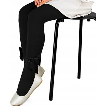 Punčocháče s proužkem a mašličkou, černé Noviti, velikost 92-98