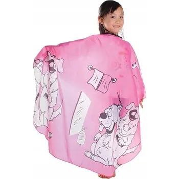 Dětská/Zvířecí FRYZIÉRSKÁ PELERÍNA na stříhání - růžová (s háčkem)