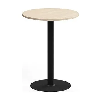 Jídelní stůl Barový stůl ALVA, Ø700x900 mm, upevnitelný, vysokotlaký laminát, černá/bříza