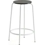 Barová židle TIMMY, výška 630 mm, bílé nohy, černý sedák