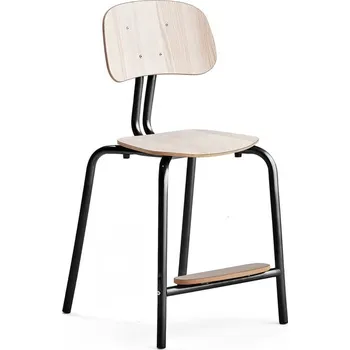 Jídelní židle Školní židle YNGVE, 4 nohy, výška 520 mm, antracitově šedá/jasan