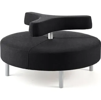 Pohovka Kulatá sedačka DOT, 3ramenné opěradlo, Ø 1300 mm, potah Medley, černá