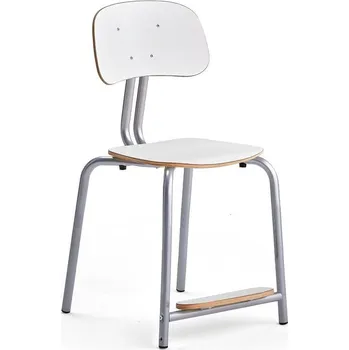 Jídelní židle Školní židle YNGVE, 4 nohy, výška 500 mm, stříbrná/bílá