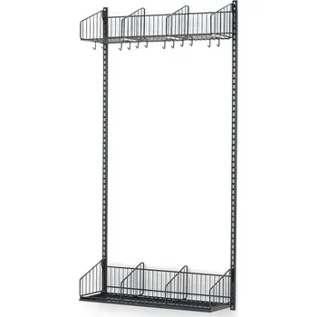 Věšák Šatní stěna TRÅD, nástěnná, 900x2000 mm, tmavě šedá