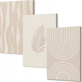 Obraz Sada nástěnných dekorací - Galerie obrazů, béžové rostlinné vzory, 30x20 cm