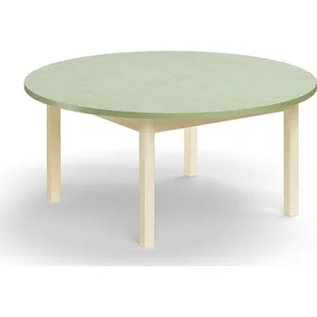 Jídelní stůl Stůl DECIBEL, Ø1200x530 mm, akustické linoleum, bříza/zelenošedá