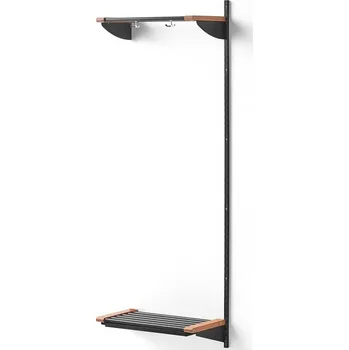 Věšák Šatní stěna JEPPE, přídavná sekce, 1790x600x300 mm, dub/tmavě šedá