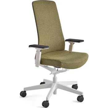 Kancelářská židle BELMONT, bílá, mechově zelená