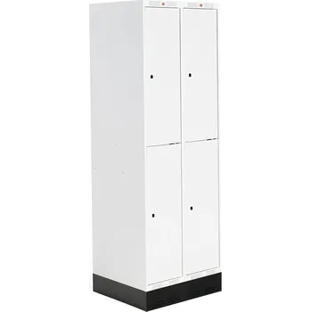 Šatní skříň Šatní skříňka ROZ, 2 sekce, 4 boxy, se soklem, 1890x600x550 mm, bílá