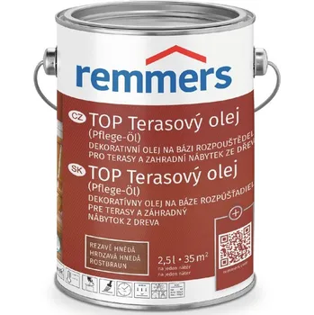 barva a nátěr na dřevo Remmers TOP terasový olej 2,5 l rezavě hnědý