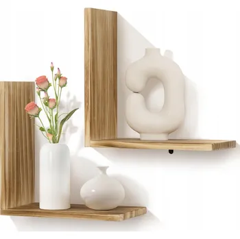 police Dřevěná police CE 35 x 12 cm, odstíny hnědé