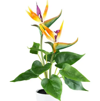 umělá květina Umělá květina Strelitzia v květináči, 2 květy, 42cm
