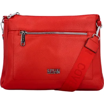 Stylová dámská koženková crossbody kabelka Verrona, červená