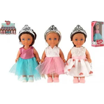 Panenka Teddies Panenka princezna plast pevné tělo, 3 druhy, 12 cm
