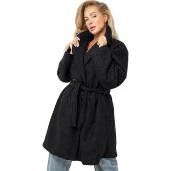 Dámský kabát Agrafka dámský kabát černý klasický bez kapuce univerzální velikost