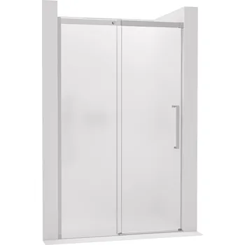 CERANO - Sprchové posuvné dveře Lantono - levá - 8 mm - Soft-Close - chrom, mléčné sklo - 110x195 cm