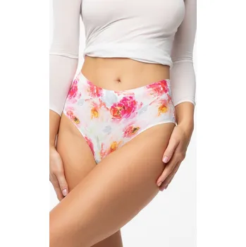 Dámské oblečení Kalhotky Peony Simple Brasil Maxi bílo-červené - Julimex Velikost: XL